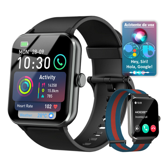 Reloj Inteligente Hombre Smart watch Feipuqu Modelo R50 De 1.85´ Smartwatch Mujer Smartwatch Asistente De Voz, Foto, Más De 100 Modos De Deporte