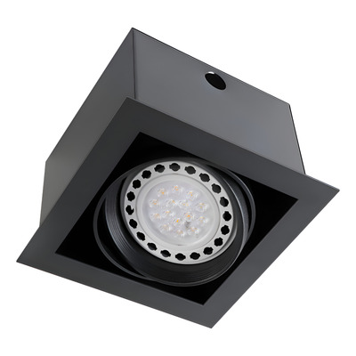 Plafon Embutir Hormigon 1 Luz Losa Housing Cardanico Ar111 Negro