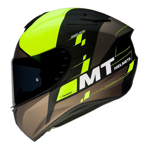 Casco Integral Para Moto Mt Helmets Targo Rigel A3 Amarillo Tamaño del casco 2X