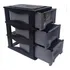 Cajón de plástico con 3 cajones, negro y gris