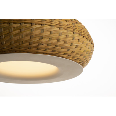 Lampara Colgante Led Valle M Tejido Natural Bl 63cm Mmo
