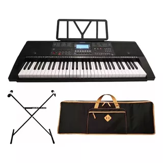 Teclado Órgano Sensitivo 61 Teclas 5 Octavas Soporte + Funda