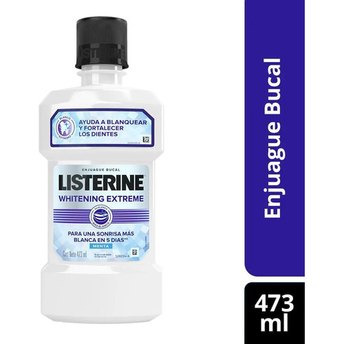 Listerine Whitening Extreme menta con flúor enjuague bucal de 473ml