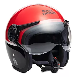 Casco Moto Royal Enfield Abierto Con Lentes - Cafe Race