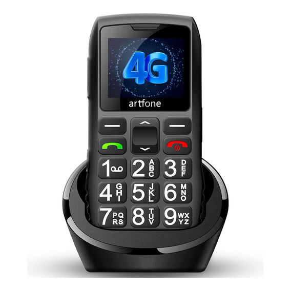 Artfone C1+ 4g Telefonos Celulares Para Personas Mayores Con Sos Botón, Radio Fm, Con Una Base De Carga,gran Teclado, Gran Volumen