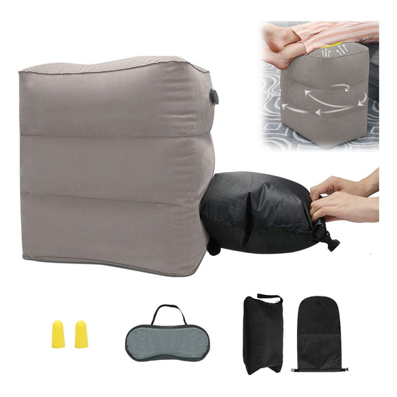 Almohada Cojín Cama Inflable Para Viajes Avión, Auto, Bus