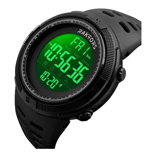 Reloj Hombre Raktors Max3 Digital Resistente Agua 50 Mts Color de la correa Negro