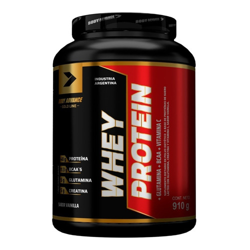 Whey Protein 910 g Body Advance Proteina De Suero Masa Muscula Sabor Dulce de leche