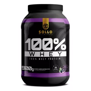 Whey Protein 100% 900g Sollo Nutrition - Sabor Açaí Com Frutas
