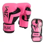 Guantes Boxeo Rosa 10 Y 12 Oz Velcro Importado Profesional