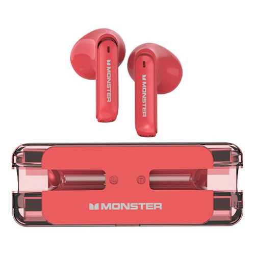 Audífonos Inalámbricos Bluetooth Monster Xkt08 De Lujo Color Rojo