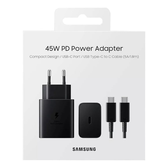 Cargador 45w + Cable 1m Travel Para Samsung Carga Rapida