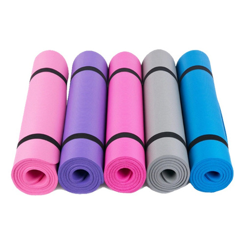 Mat Yoga Colchoneta 185x61 Cm Espesor 10mm Pilates Ejercicio Color Fucsia