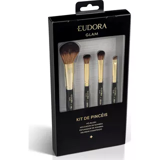 Kit Eudora Glam 4 Pincéis Para Maquiagem