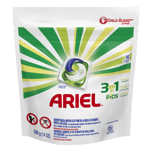 Ariel Pods 3 en 1 detergente en cápsulas 16 unidades