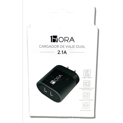 Cubo Cargador Pared 1hora 5v Carga Rapida 2.1a Doble Usb