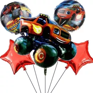 Set Globos Metalizados Blaze Monster Machines X 5pzs