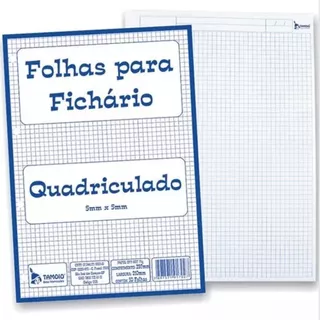 Bloco De Fichario Quadriculado 0,5x0,5cm 