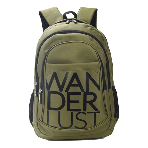 Mochila Espalda Urban 18 Pulgadas Wanderlust Sharif Express Color Verde militar Diseño de la tela Verde