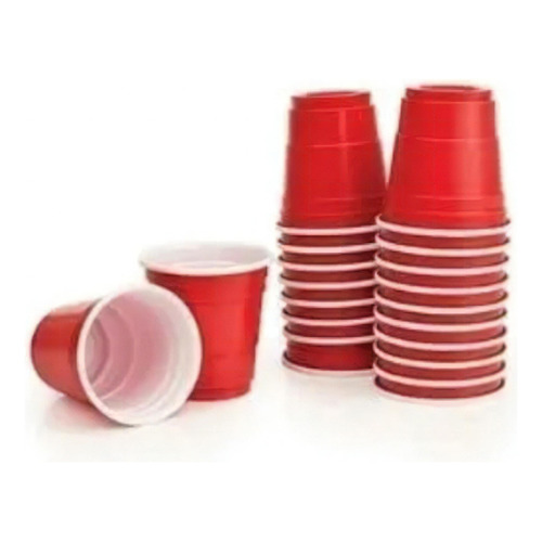 50 Shots Desechables Bicolor Shot Rojo Vaso Tequilero Fiesta