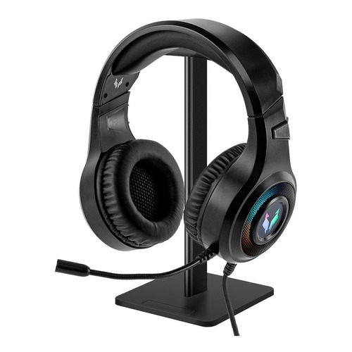 Kit Auriculares Gadnic Gamer Con Micrófono + Base Soporte Color Negro