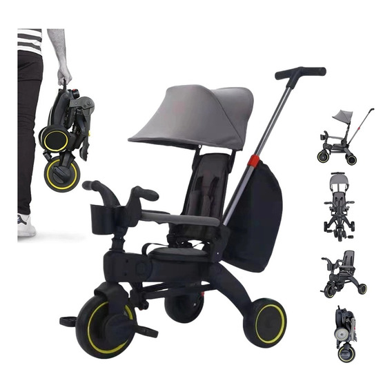 Triciclo Tipo Carreola Plegable Portatil Reclinable 4 En 1