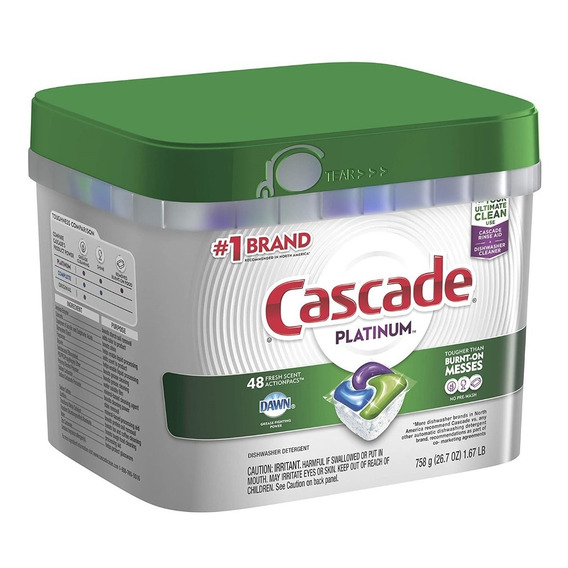 Cascade Platinum Detergente En Cápsulas P/ Lavavajillas 48pz