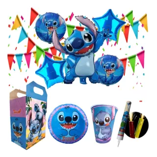 Lilo Y Stich Paq Fiesta Articulo Set Para Decorar 30 Niños