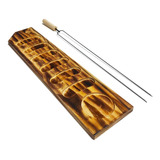 Set Parrillero Kit Asador X 2 Tabla Pinche Choricero  