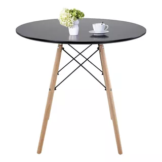 Mesa De Centro Madera Estilo Minimalista Moderno 90cm Diame