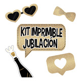 Imprimible Photo Prop Carteles Divertidas Jubilacion Glitter