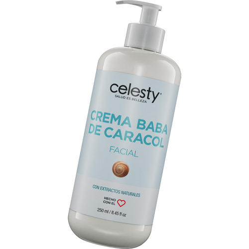 Crema Baba De Caracol Facial 250ml Celesty® Momento de aplicación Día/Noche Tipo de piel Todo tipo de piel
