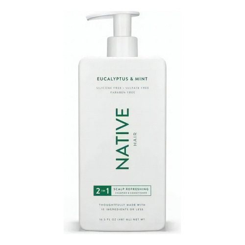  Shampoo Native shampoor vegano Native Hair de eucalyptus & mint en dosificador de 487mL por 1 unidad