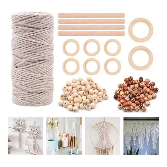 Kit Macramé Tela Algodón Natural Herramienta Diy Encaje