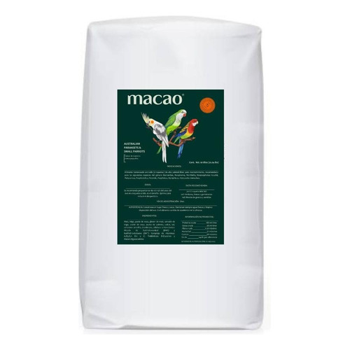 Alimento Para Ninfa Y Loros Pequeños Premium Macao 10 Kilos