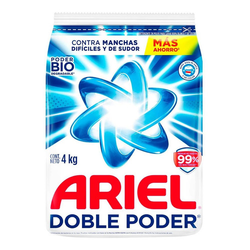 Detergente En Polvo Ariel Doble Poder 4kg
