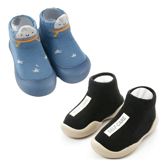 2pares Zapatos Calcetines Niños Suela Antiderrapantes Bebé