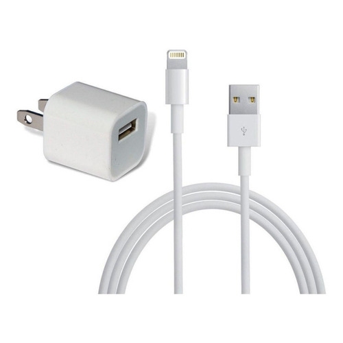 Cargador Cubo+cable 1m Lightning Compatible iPhone 5 6 7 8 X
