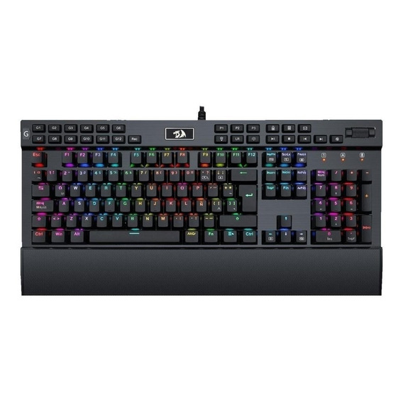 Teclado gamer Redragon Yama K550 QWERTY español latinoamérica color negro con luz RGB