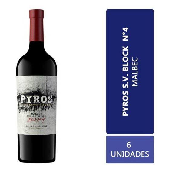 Vino Pyros Single Vineyard Block Nº 4 Malbec Caja X 6 