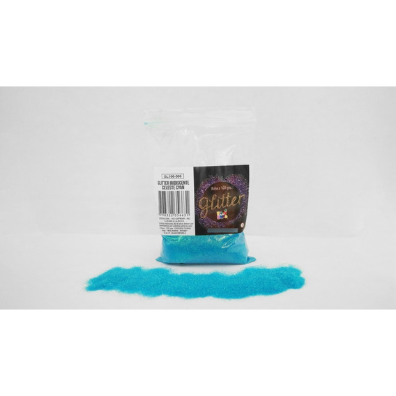 Glitter Gibre Givre Purpurina 100g Celeste Cyan Iridiscente