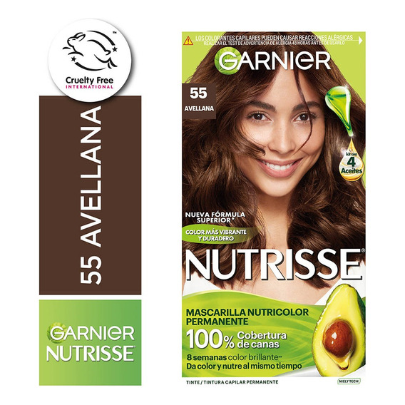 Nutrisse Kit Completo Garnier De Coloración Permanente Tono 55 Avellana