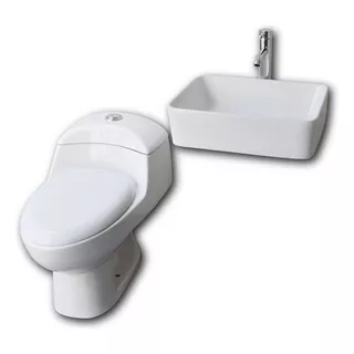 Esatto® Paquete Sanitario Y Lavabo Llave Gratis Wc-002 Borde