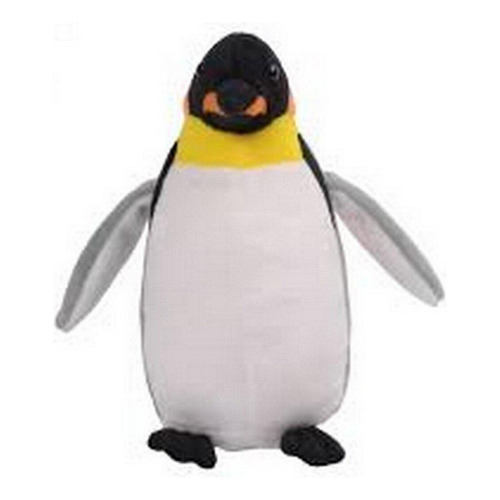Peluche Pingüino Emperador 20 Cm Art. 12583 Woody Toys Color Blanco Y Netro