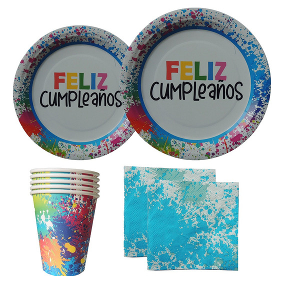 Kit Fiesta Vasos, Platos Y Servilletas Biodegradables X8