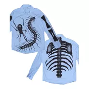 Camisa Spider Esqueleto Huesos Grunge Zombie Pintada A Mano