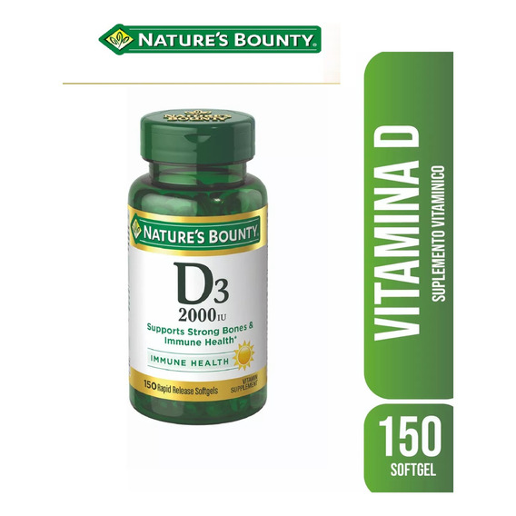 Natures Bounty Vitamina D3 50mcg Suplemento X150 Capsulas