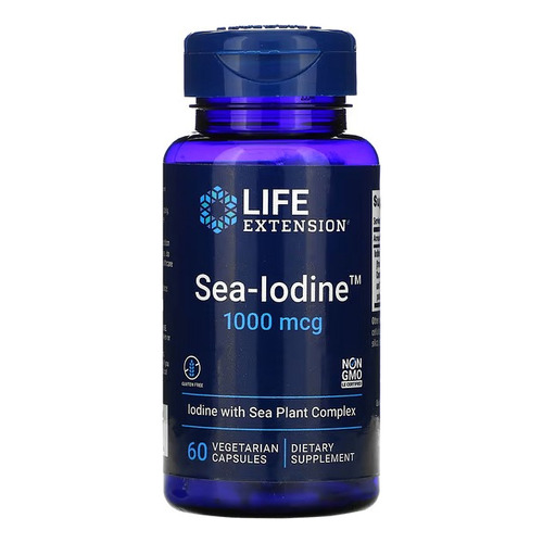 Life Extension, Sea-iodine, Complejo de yodo con plantas marinas, salud tiroides, 1000 mcg, 60 cápsulas vegetales,  USA