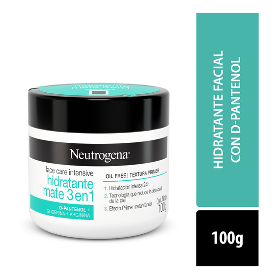 Crema Facial Neutrogena Hidratante Mate 3 En 1 De 100gr Momento de aplicación Día/Noche Tipo de piel Piel mixta a grasa