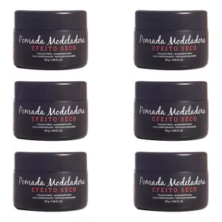 Kit 6 Pomadas Modeladora Efeito Seco 55g - Barba De Respeito